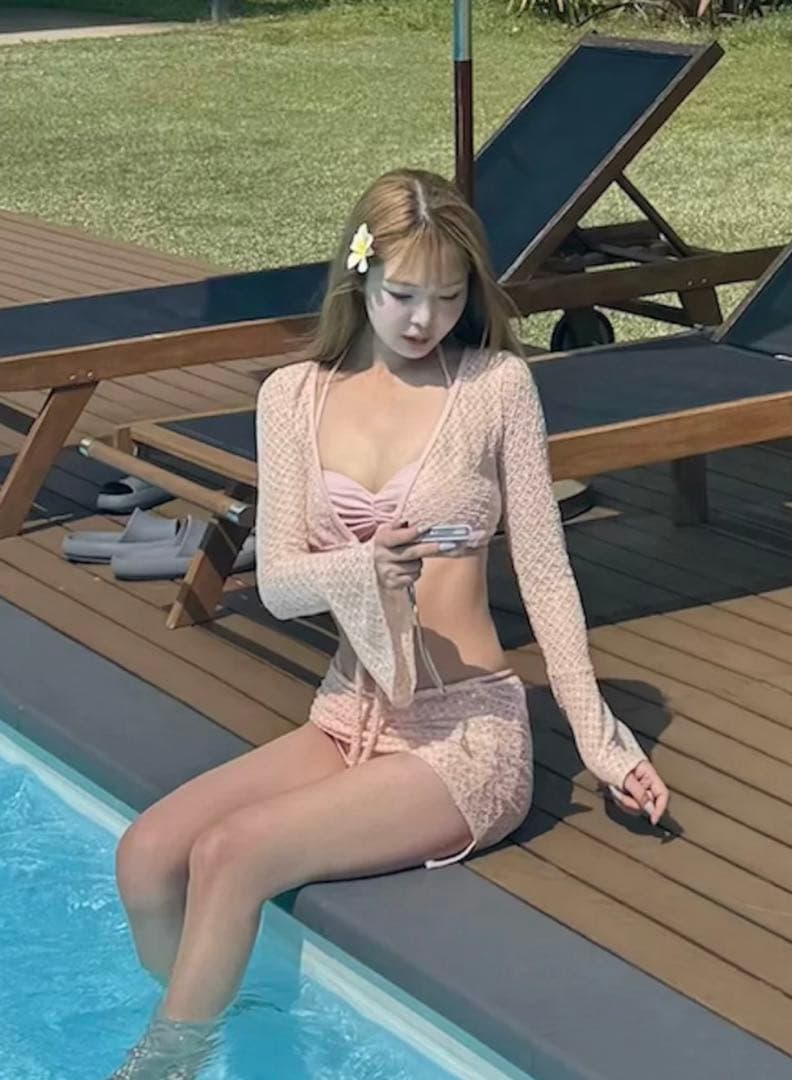 ♥️4WAYレースウエストクロスビキニ　PNK♥️