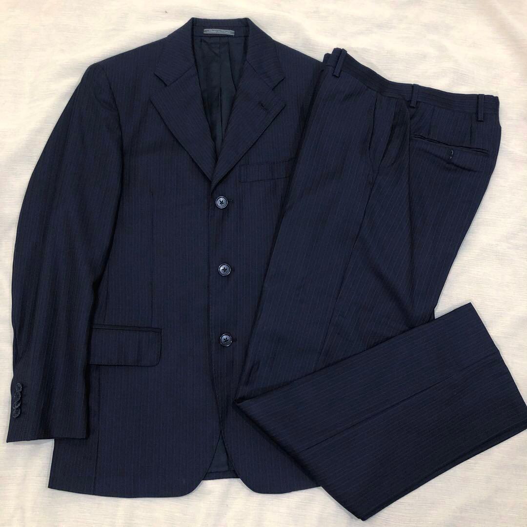 Ferragamo フェラガモ ネイビー シングル セットアップ スーツ