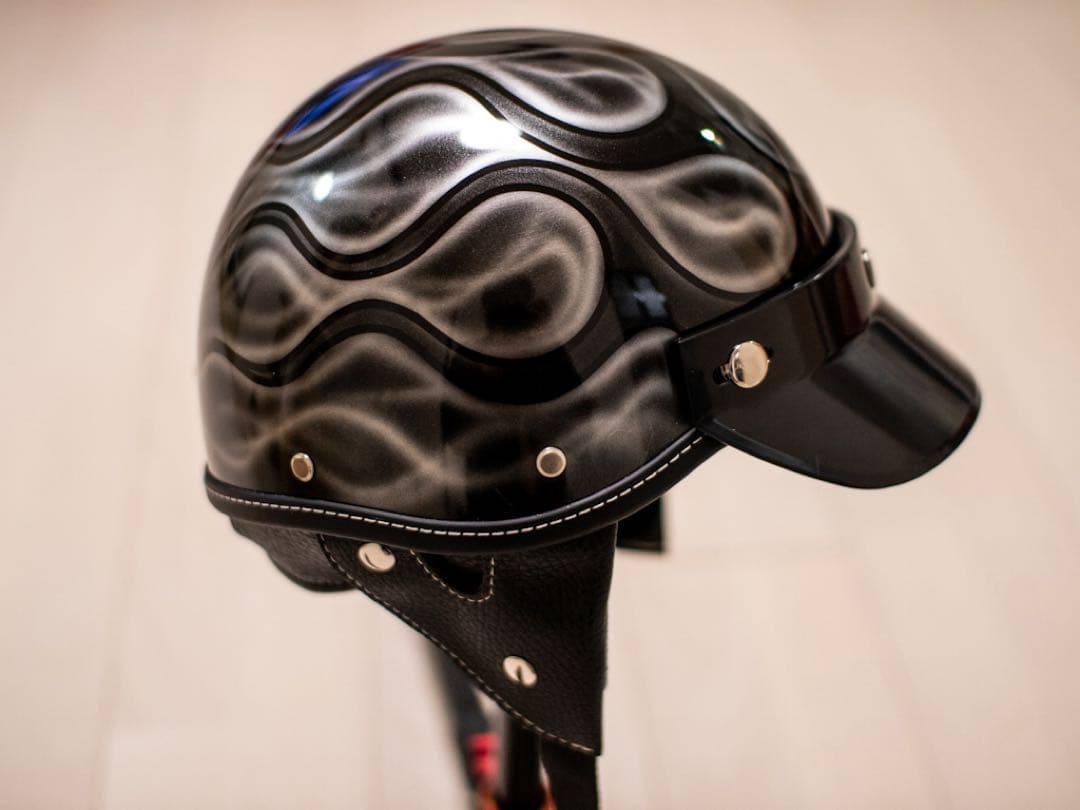 L 新品未使用　ポリヘル　黒、シルバーフレア　ポリス　ヘルメット バイク