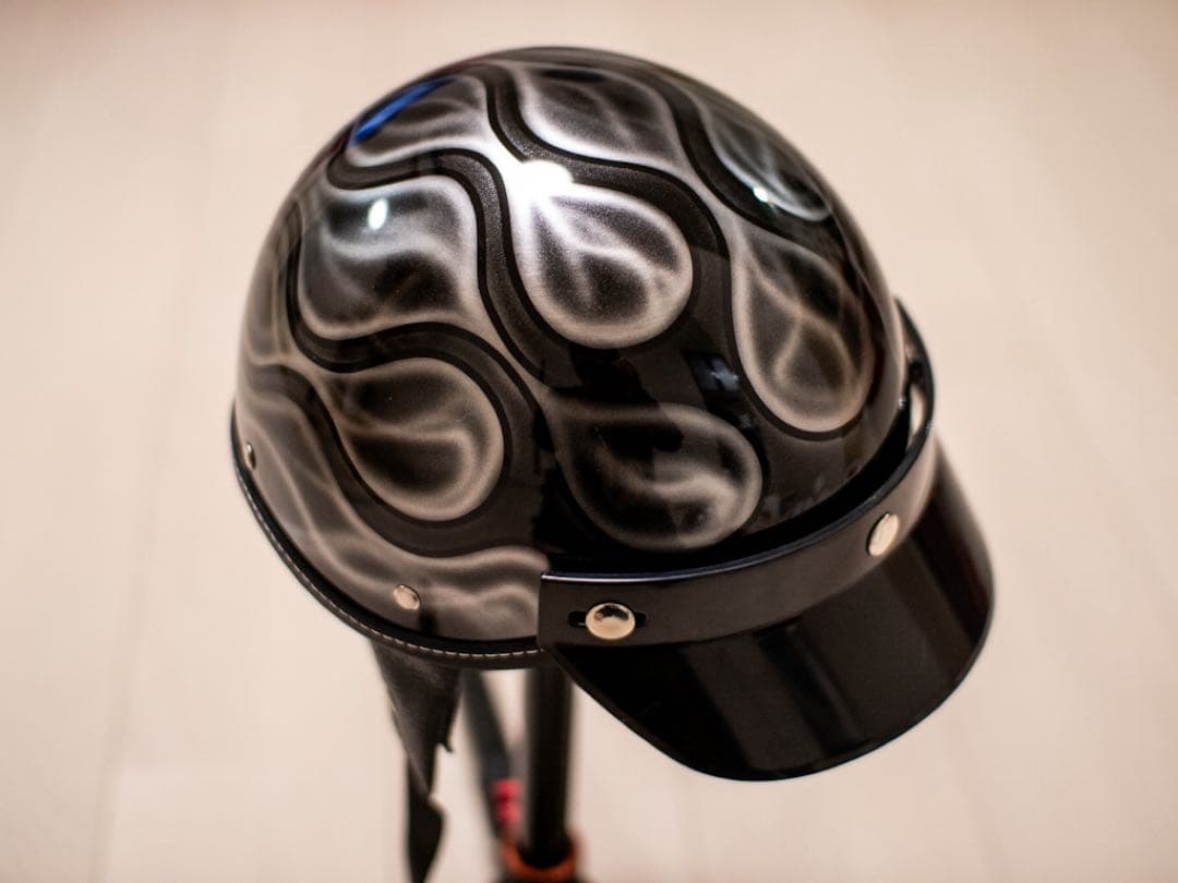 L 新品未使用　ポリヘル　黒、シルバーフレア　ポリス　ヘルメット バイク