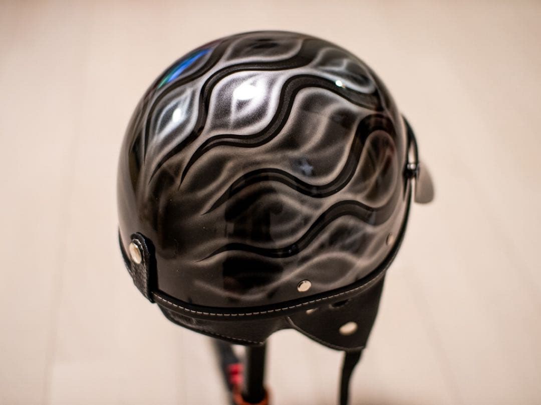 L 新品未使用　ポリヘル　黒、シルバーフレア　ポリス　ヘルメット バイク