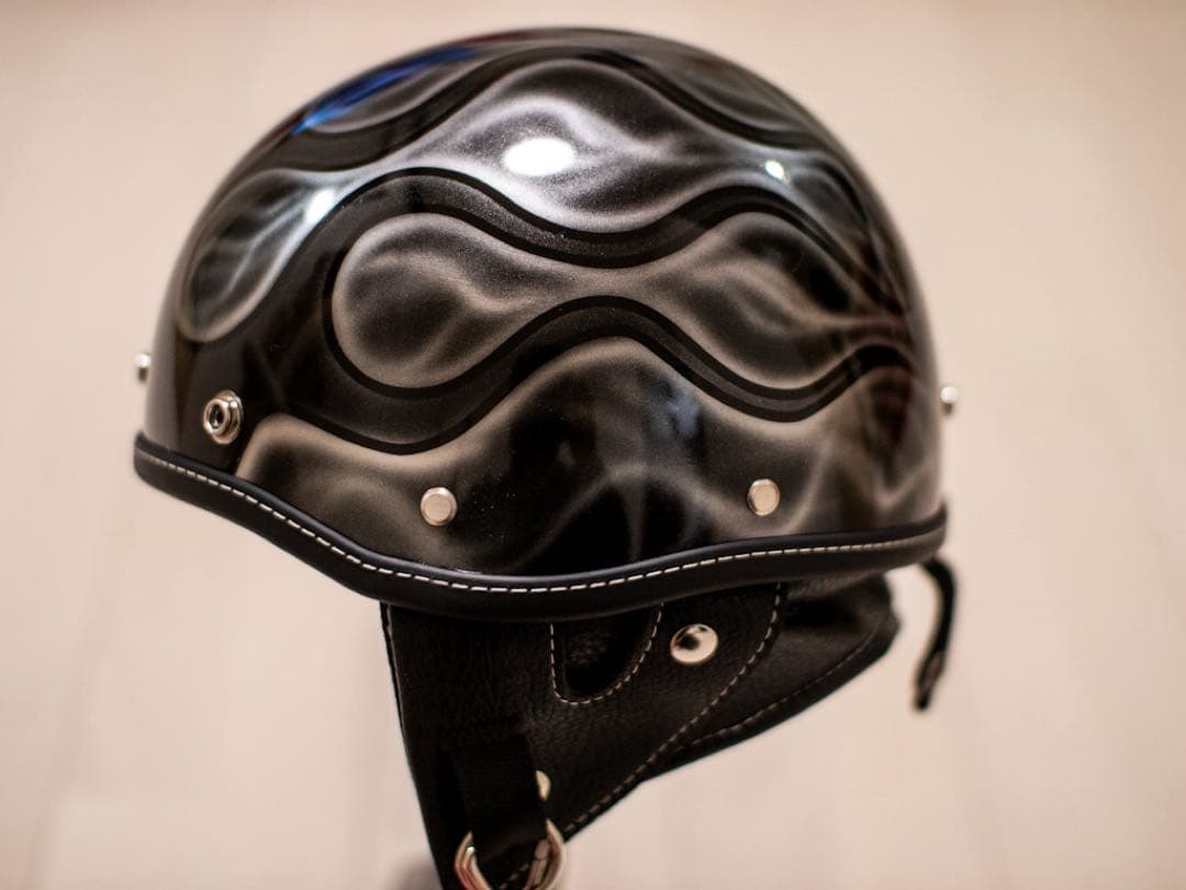 L 新品未使用　ポリヘル　黒、シルバーフレア　ポリス　ヘルメット バイク