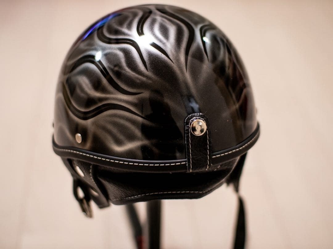 L 新品未使用　ポリヘル　黒、シルバーフレア　ポリス　ヘルメット バイク