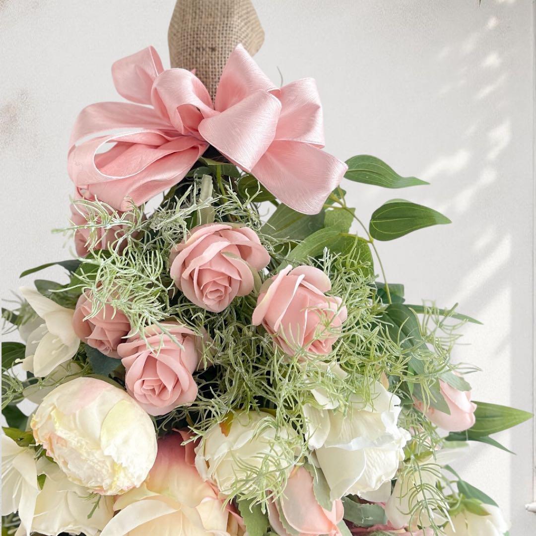 ピンクローズとピオニーのスワッグ｜光触媒フラワー・開店祝い・誕生日ギフト　造花