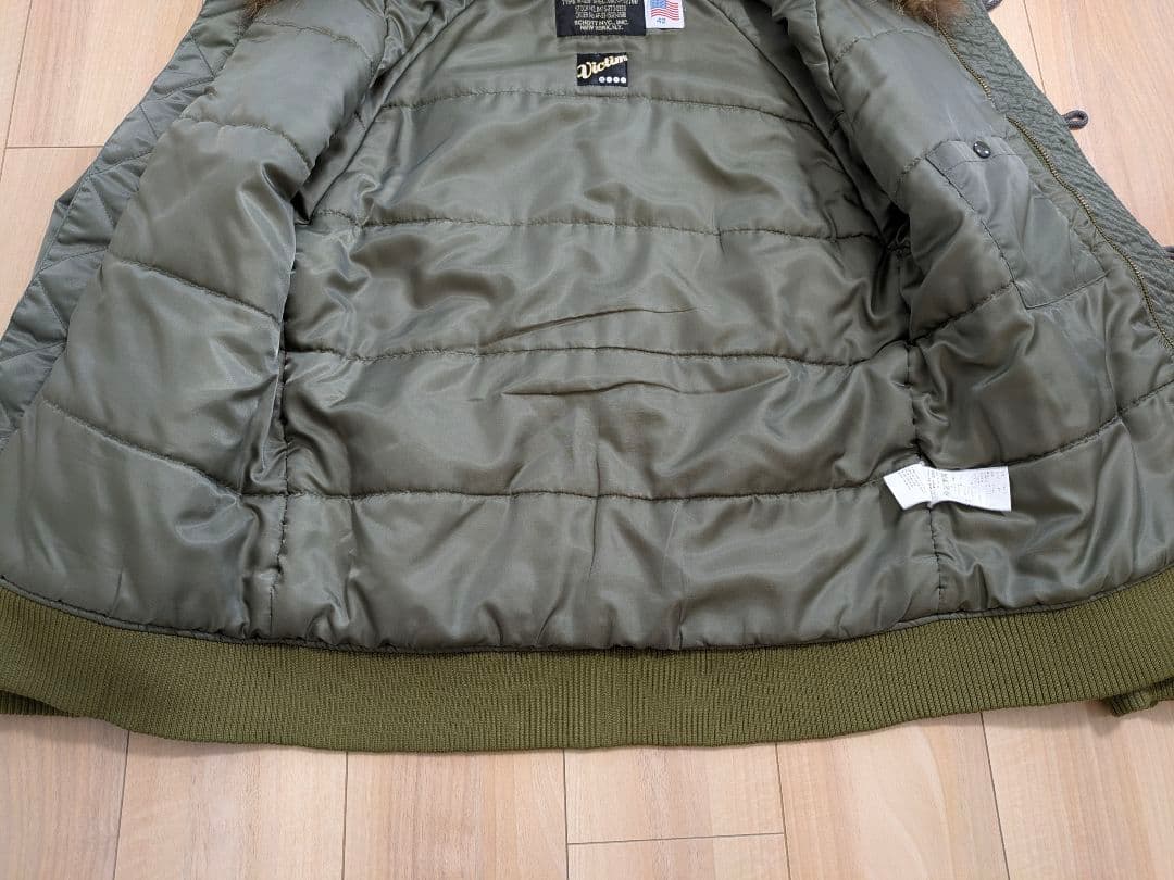 Schott×VICTIM ヴィクティムコラボ N2-B オリーブ 42 XL