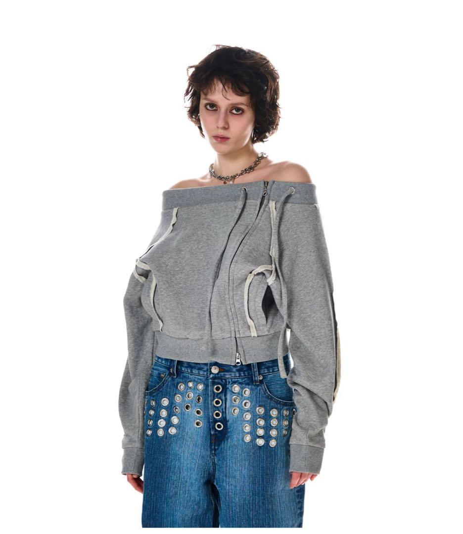 トップス BEEDEN OFF SHOULDER SIDE ZIP TOPS