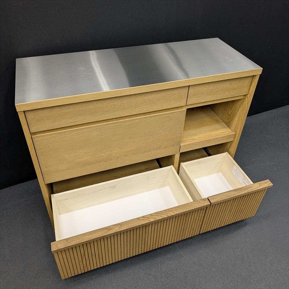 美品　ウニコ　ディフェ　オーク　キッチンカウンター　レンジボード　レンジ台