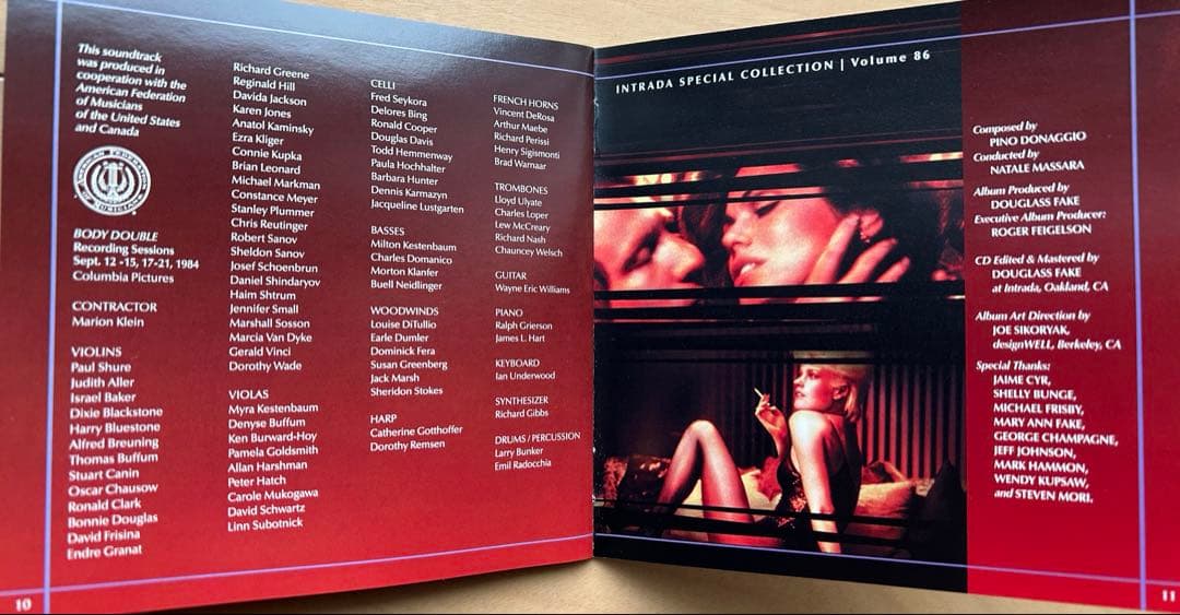 ボディ・ダブル　サウンドトラック　CD　3000枚限定盤　音楽ピノ・ドナッジオ