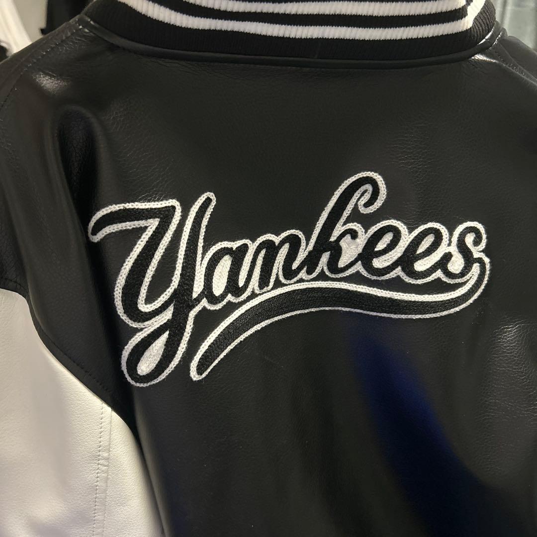 Yankees スタジャン レザー ブラック ホワイト