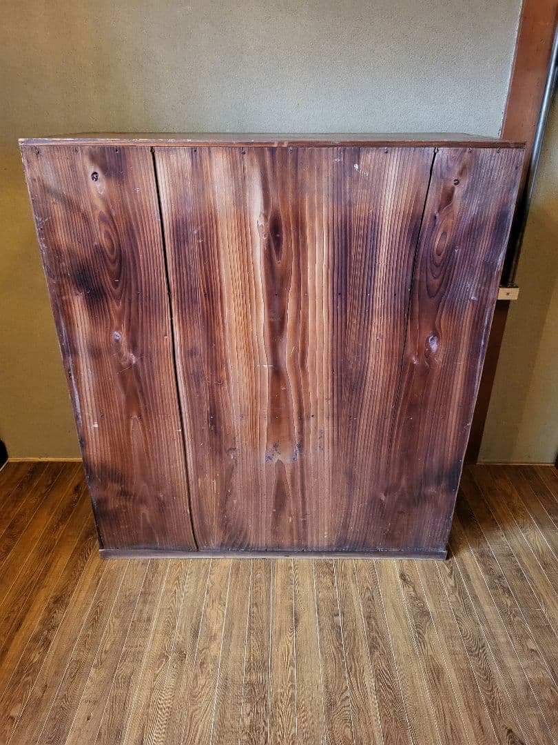 ガラス戸棚　引き出し　4杯　ゆらゆらガラス　古道具　アンティーク