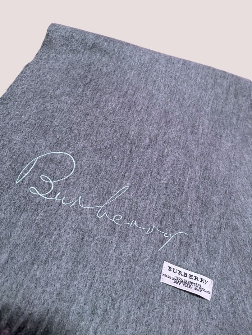 希少　BURBERRY　バーバリー　マフラー　カシミア100％　グレー　美品