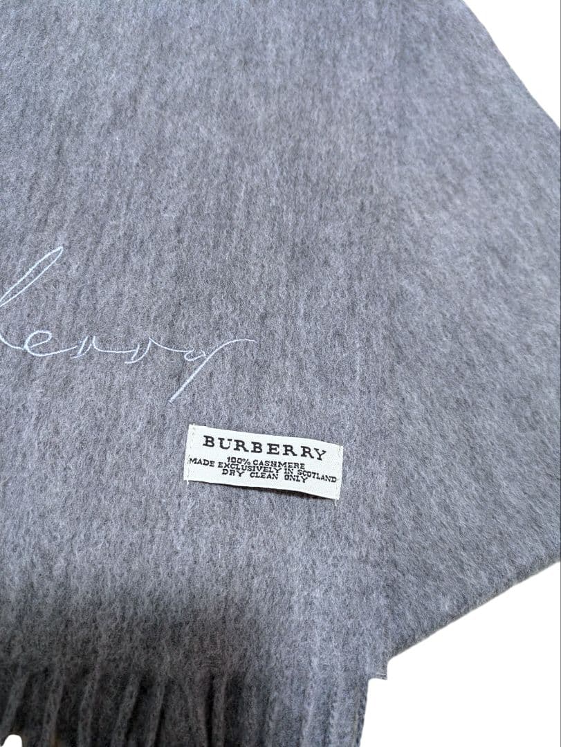 希少　BURBERRY　バーバリー　マフラー　カシミア100％　グレー　美品