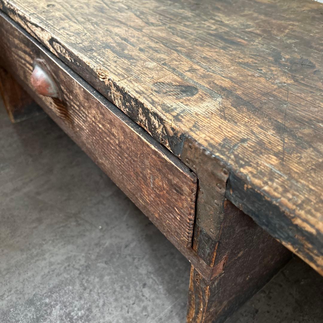 アンティーク　ちゃぶ台　時代物　引き出し付