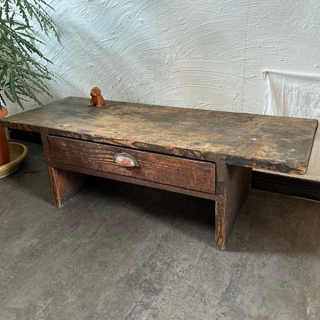 アンティーク　ちゃぶ台　時代物　引き出し付