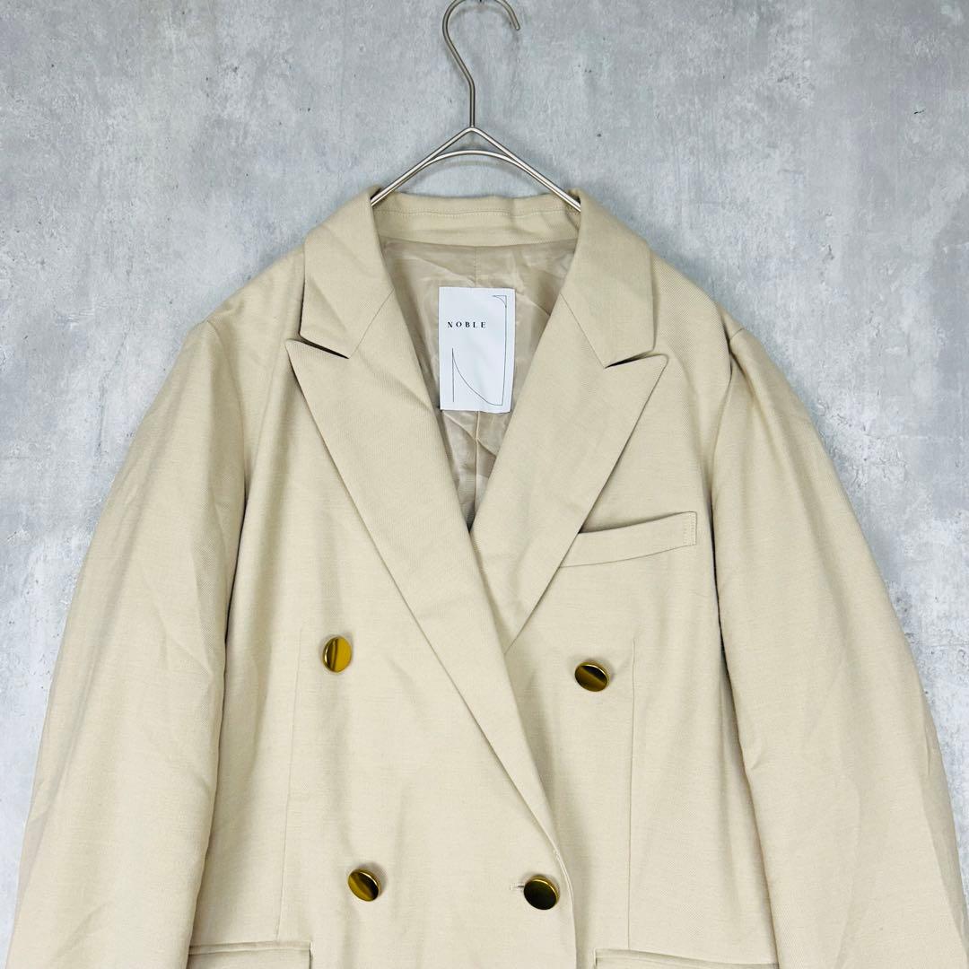NOBLE ダブルブレスト　テーラード　ジャケット　ベージュ