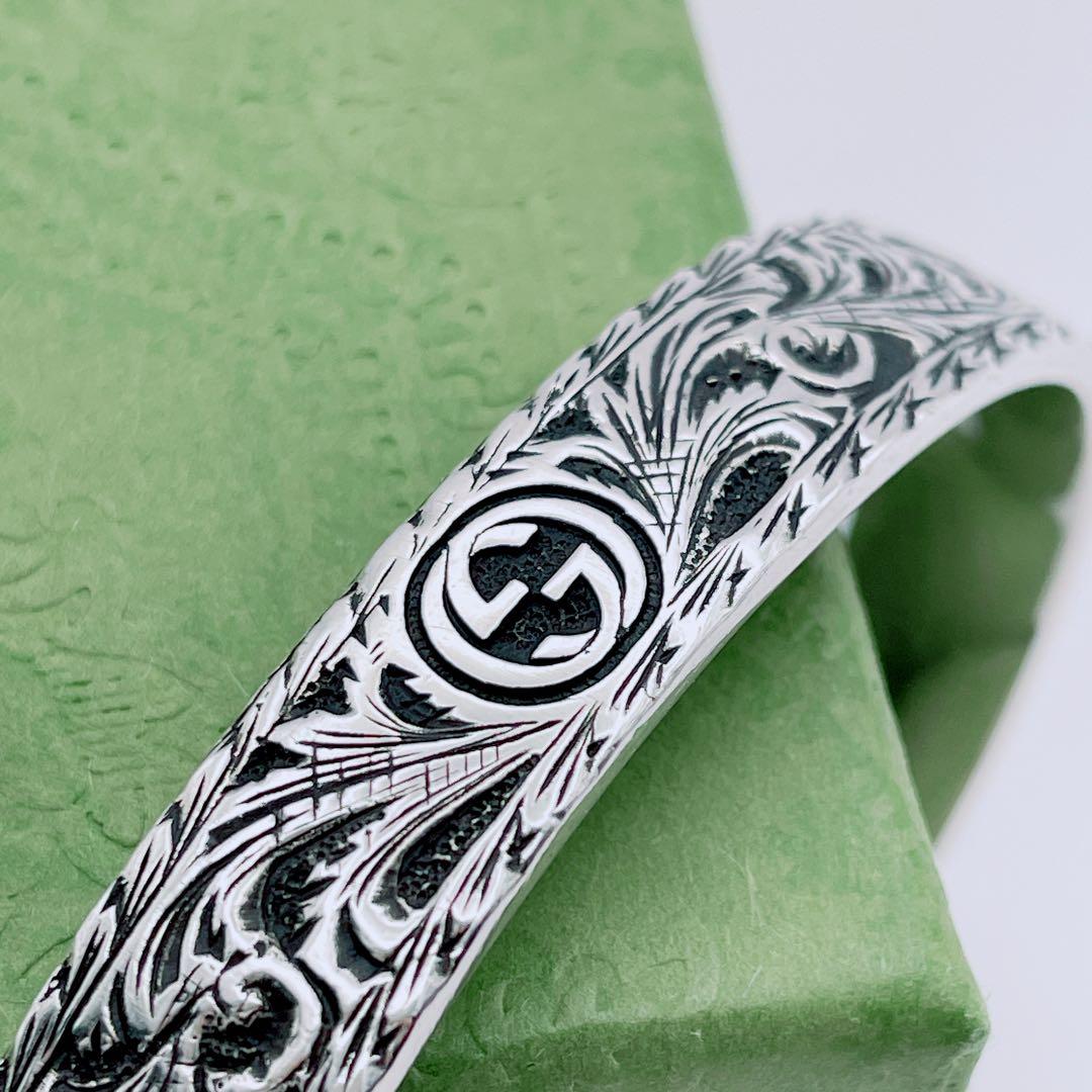 GUCCI バングル　アラベスク　キャット　インターロッキング　シルバー