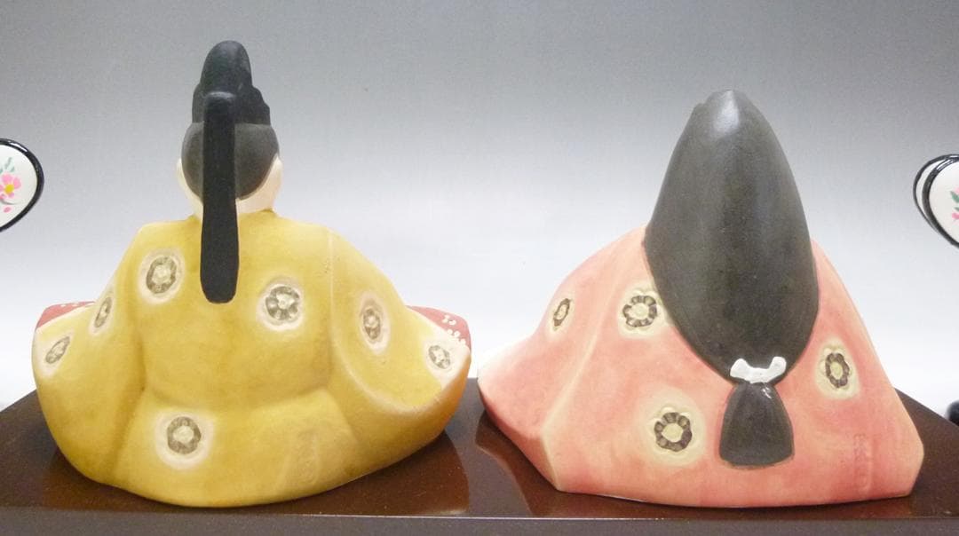 o0221-46 日展作家 北岡秀雄 伝え雛 陶器人形 ひな祭り ひな人形