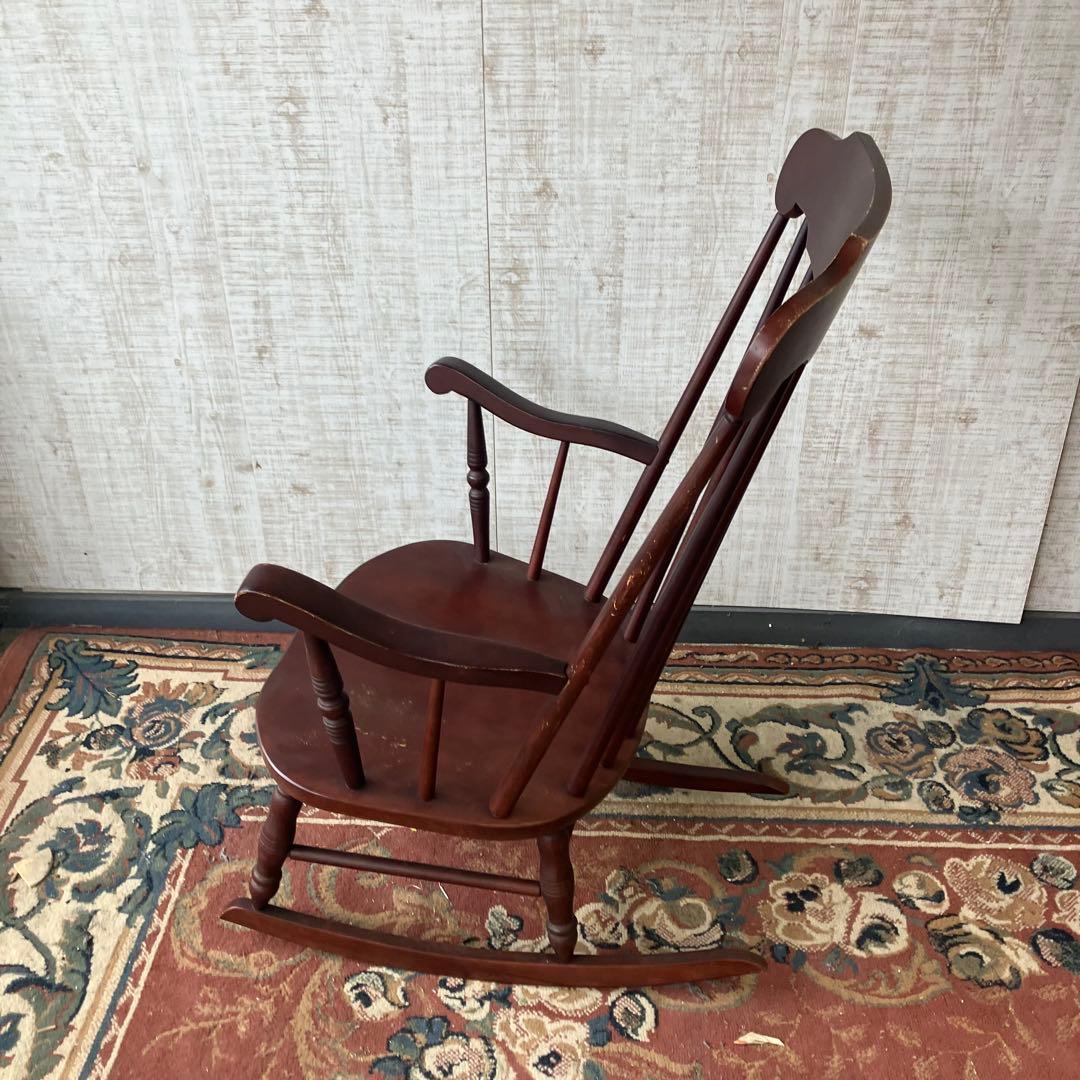 昭和レトロ 木製 ロッキングチェア アームチェア 古道具 古家具 ビンテージ