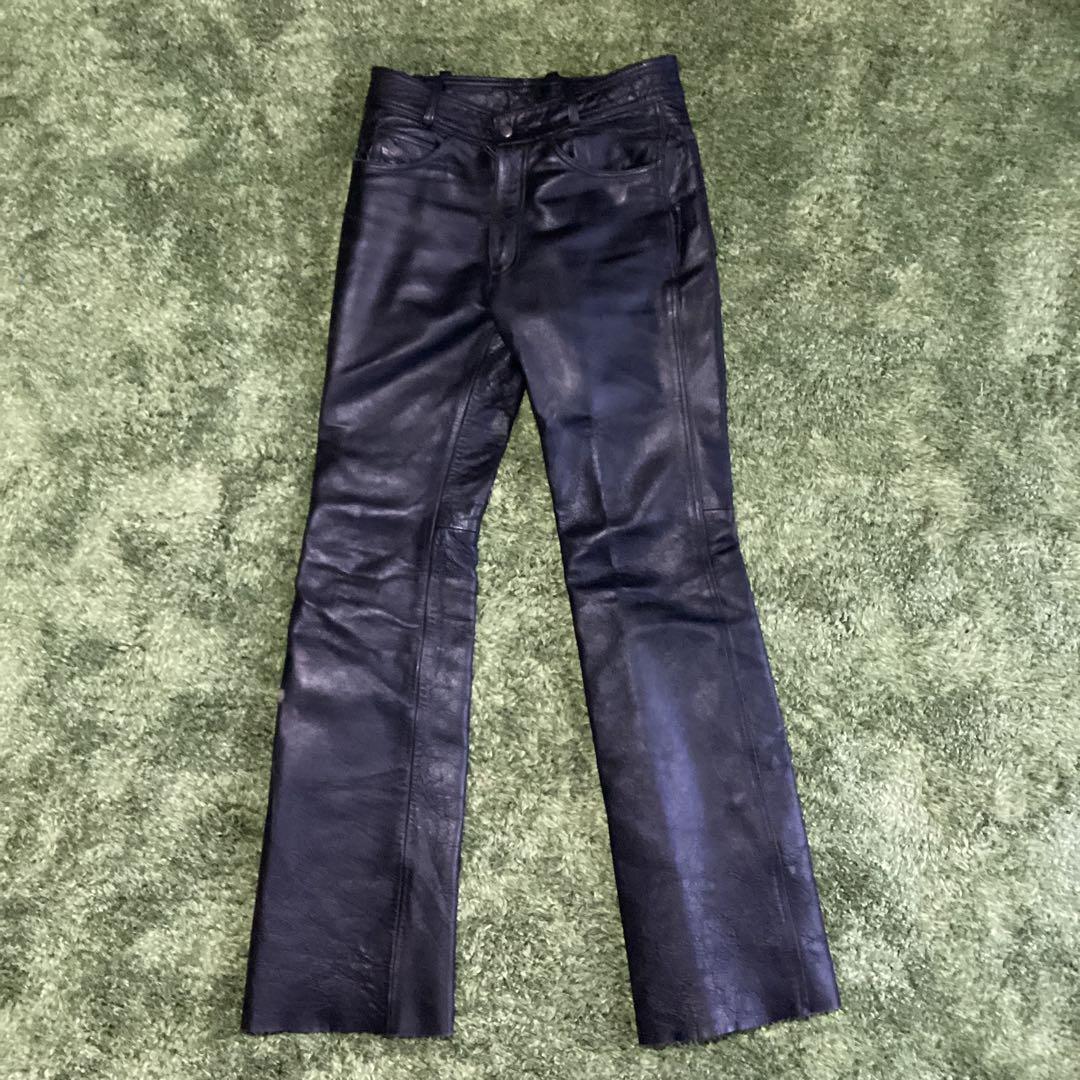 P　HARLEY-DAVIDSON　黒　レザーパンツ　革パン　サイズ30