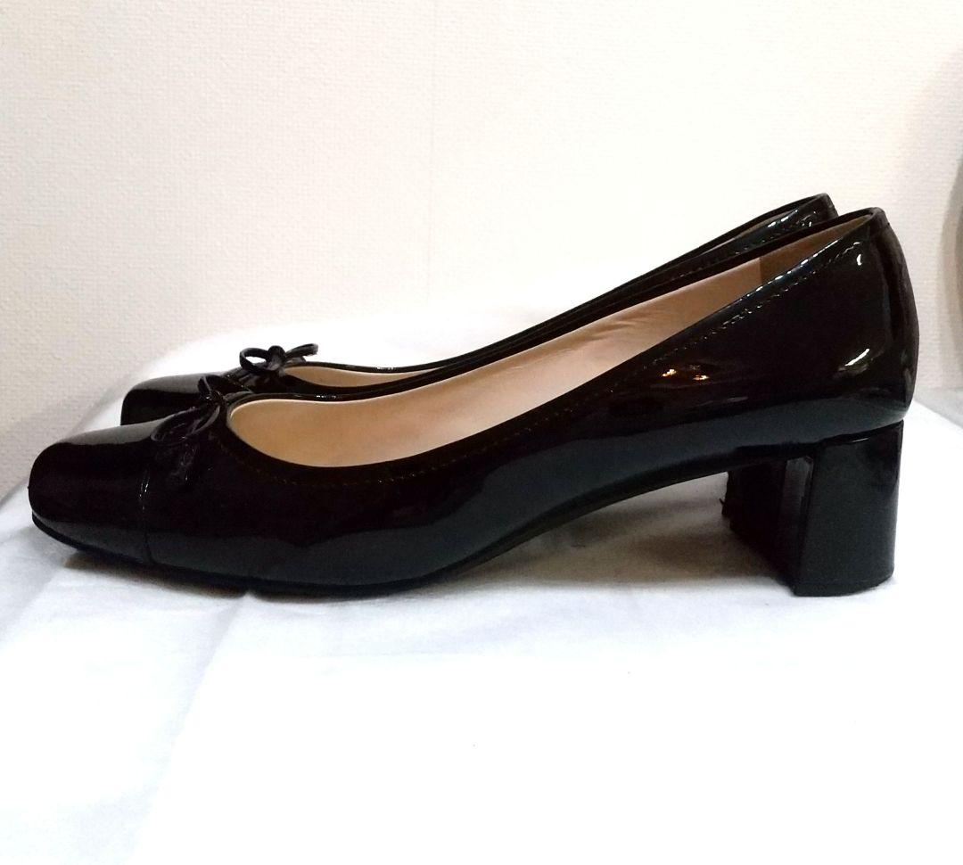 PRADA ブラック エナメル ヒール サイズ38