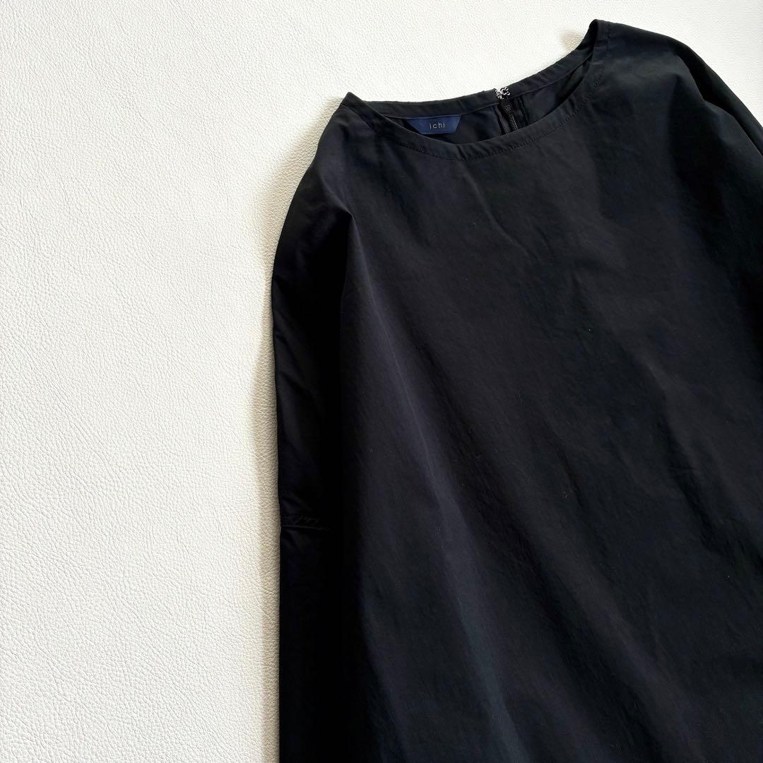 ◆美品◆1.4万◆ICHI◆大きいサイズ感◆ゆったり長袖マキシワンピース◆黒◆F