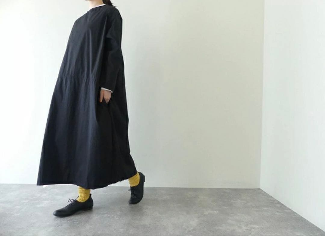 ◆美品◆1.4万◆ICHI◆大きいサイズ感◆ゆったり長袖マキシワンピース◆黒◆F