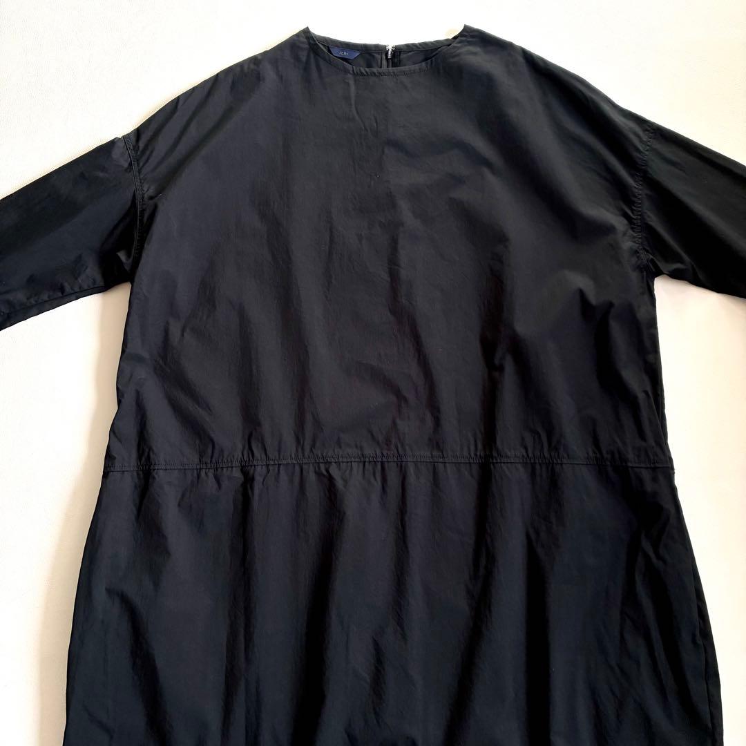 ◆美品◆1.4万◆ICHI◆大きいサイズ感◆ゆったり長袖マキシワンピース◆黒◆F
