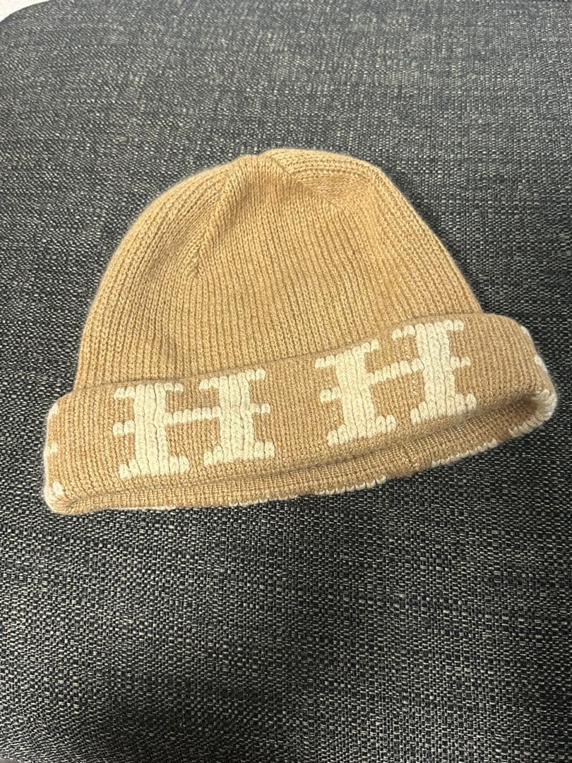 エルメス　ベージュ ニット帽