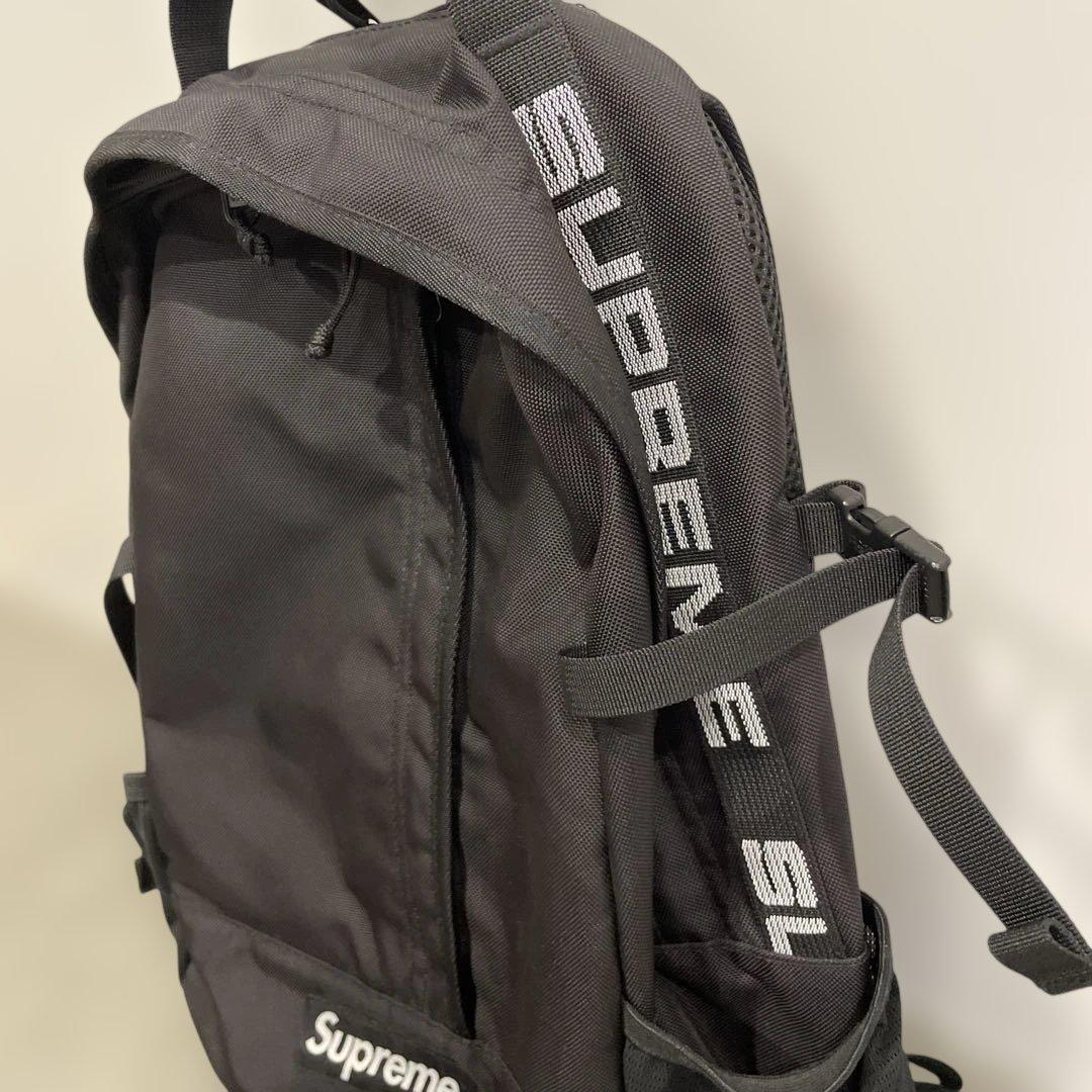 バッグ Supreme 18ss Tape Logo Back Pack Black