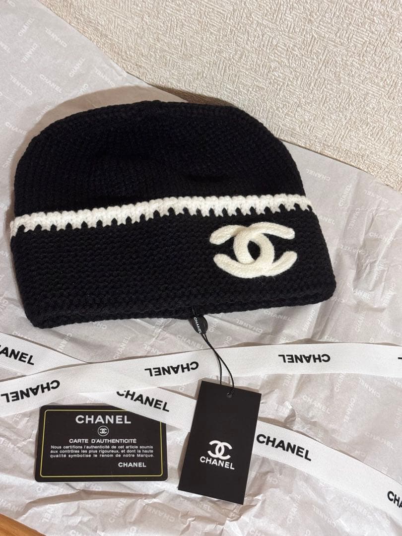 CHANEL ブラック ニットビーニー