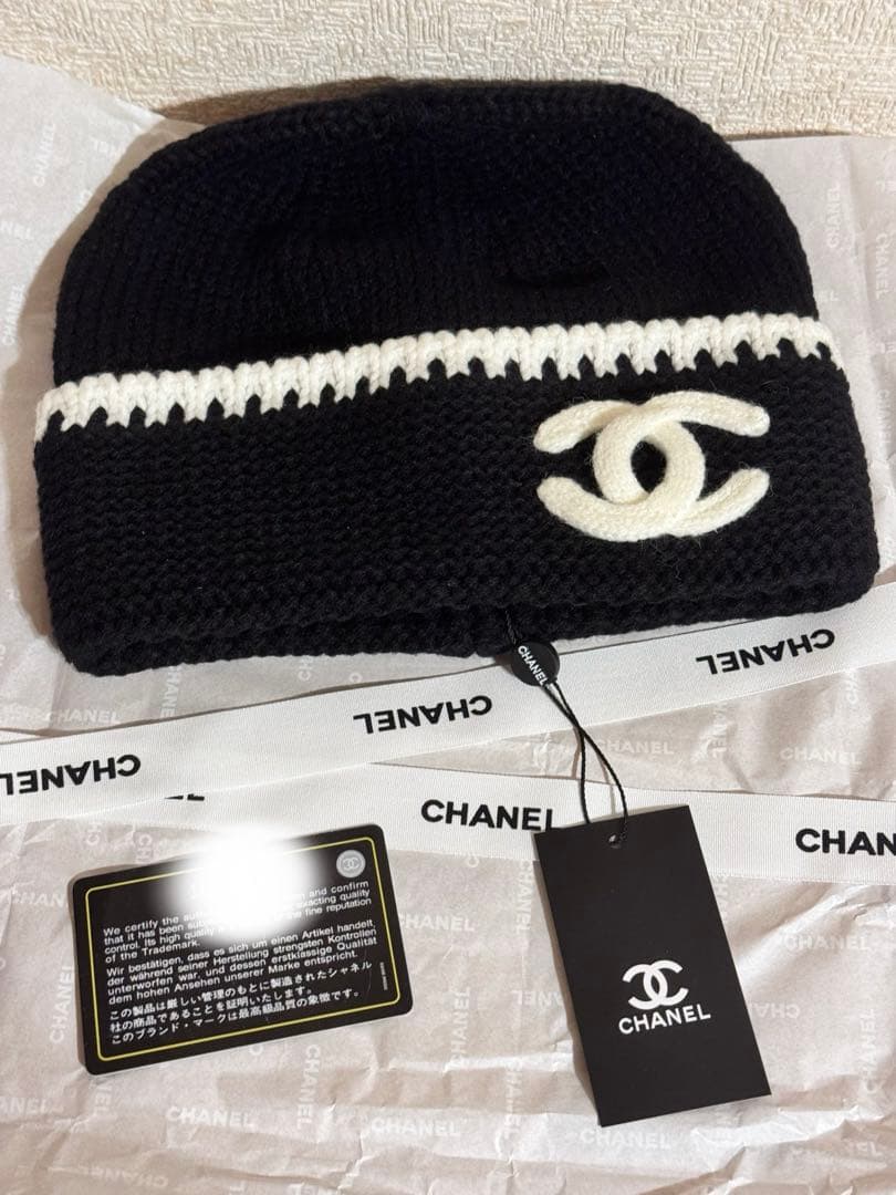 CHANEL ブラック ニットビーニー