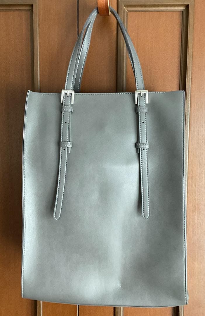 ★美品★FUMIKODAファスナー付縦型トートバッグGENEウォームグレー