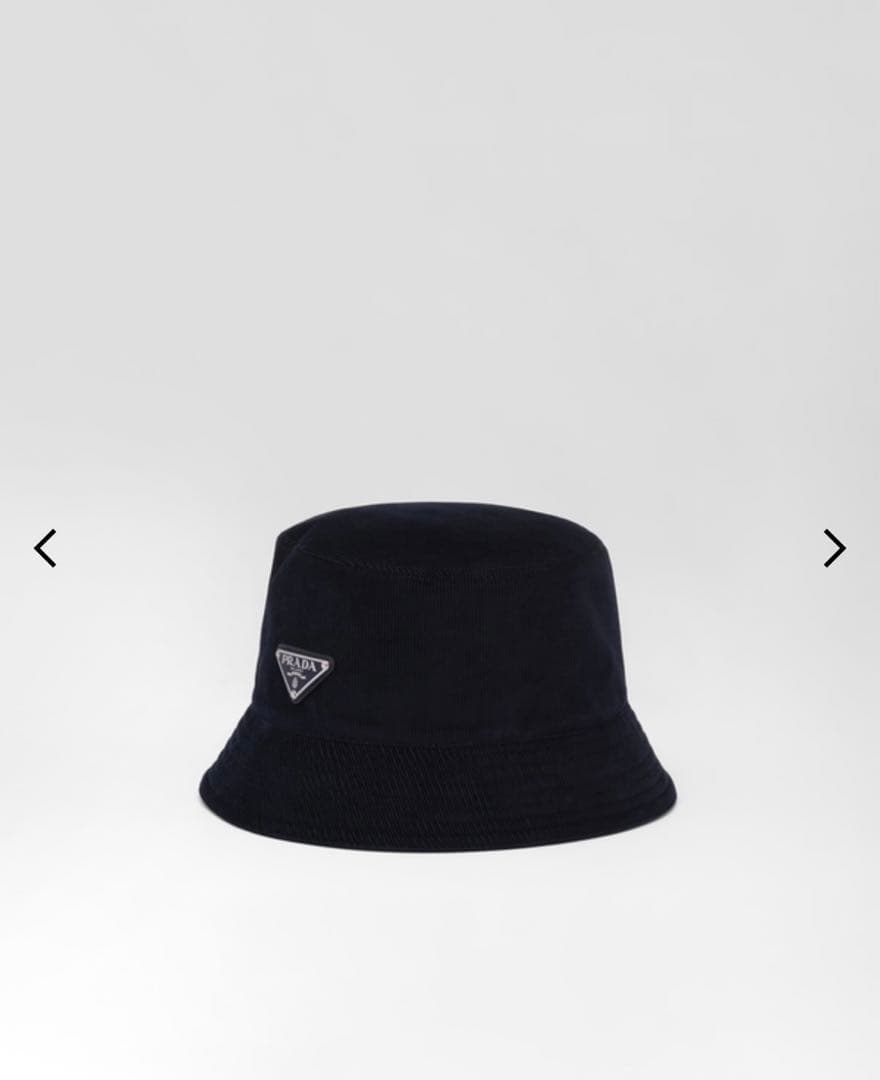 ▫️PRADA ブラック コーデュロイバケットハット Lサイズ▫️