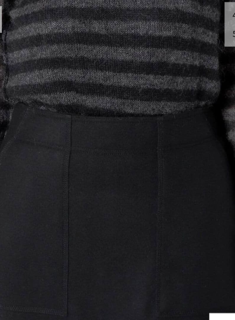 ビーバーメルトントラペーズスカート　ブラック　34