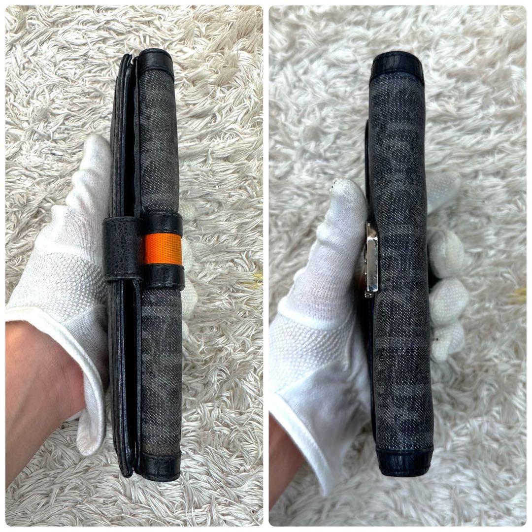 【美品】DIOR 長財布 トロッター オブリーク 二つ折り グレー