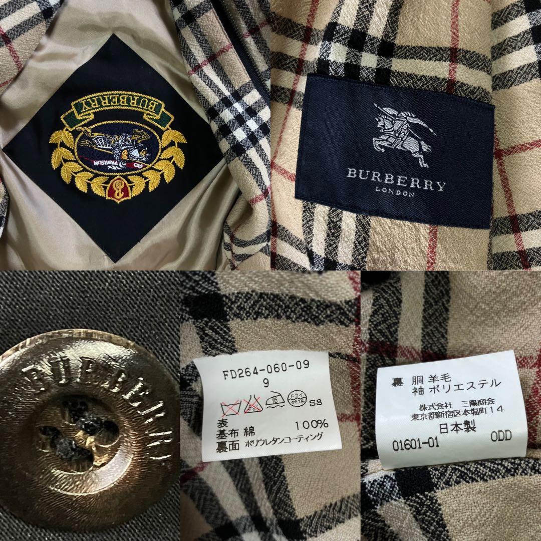 BURBERRYLONDON　フード付きロング丈ブルゾン　ノバチェック　黒　9