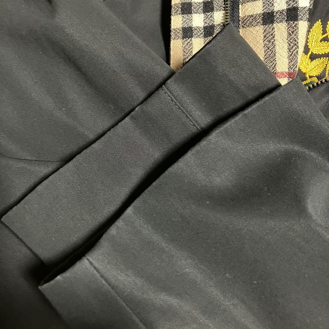 BURBERRYLONDON　フード付きロング丈ブルゾン　ノバチェック　黒　9