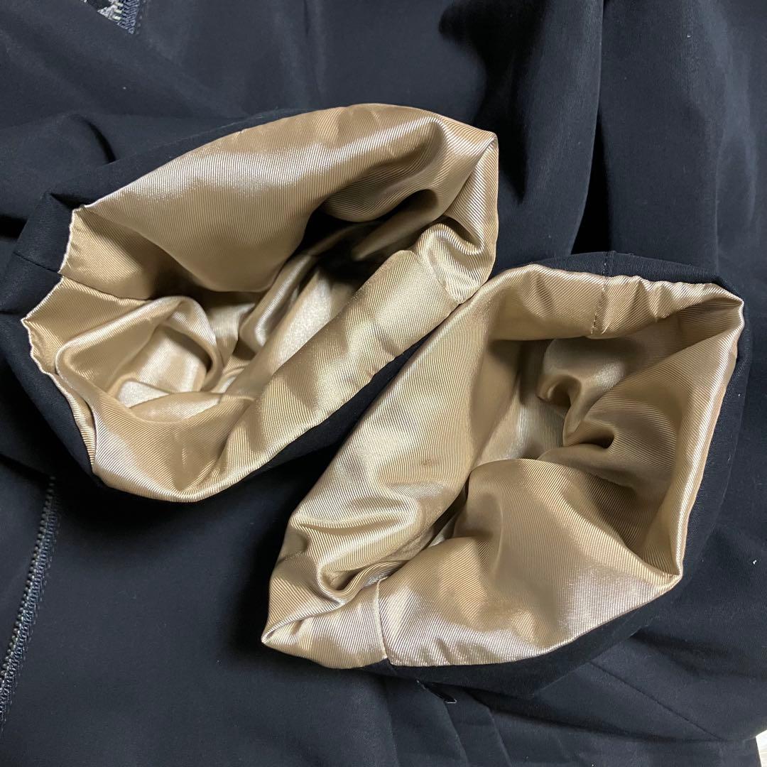 BURBERRYLONDON　フード付きロング丈ブルゾン　ノバチェック　黒　9