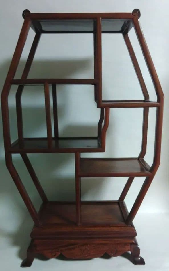 変形棚　飾り棚　飾り台　高さ54cm 大型　木製