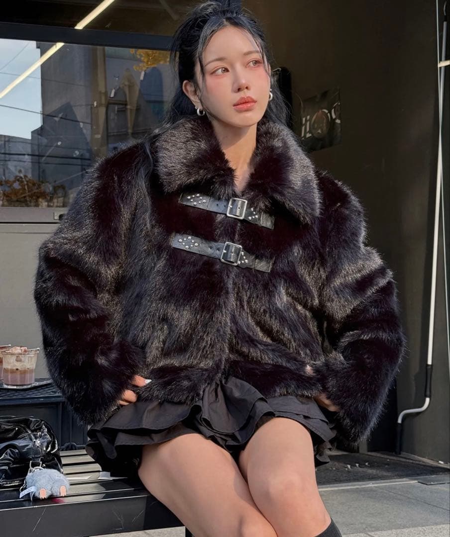 翌日発送‼️illigo ファージャケット パピィショートファージャケット