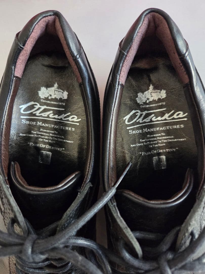 【美品】大塚製靴　レザースニーカー　ジェントル　24.5cm　ブラック