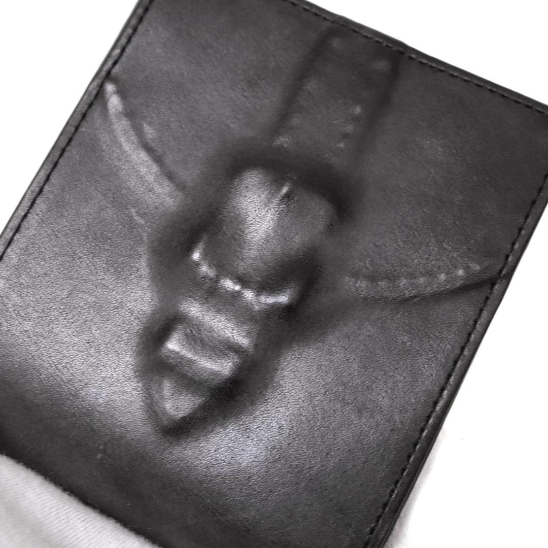 メゾン　ミハラヤスヒロ　炙り出し　二つ折り財布　レザー　バックル　ブラック