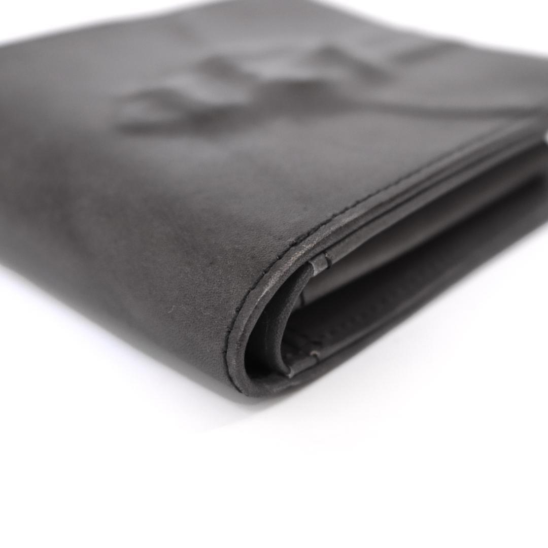 メゾン　ミハラヤスヒロ　炙り出し　二つ折り財布　レザー　バックル　ブラック