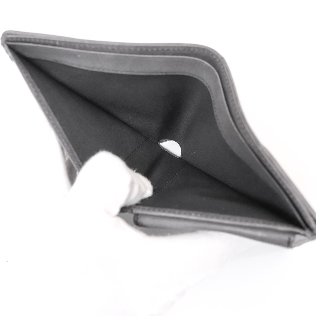 メゾン　ミハラヤスヒロ　炙り出し　二つ折り財布　レザー　バックル　ブラック