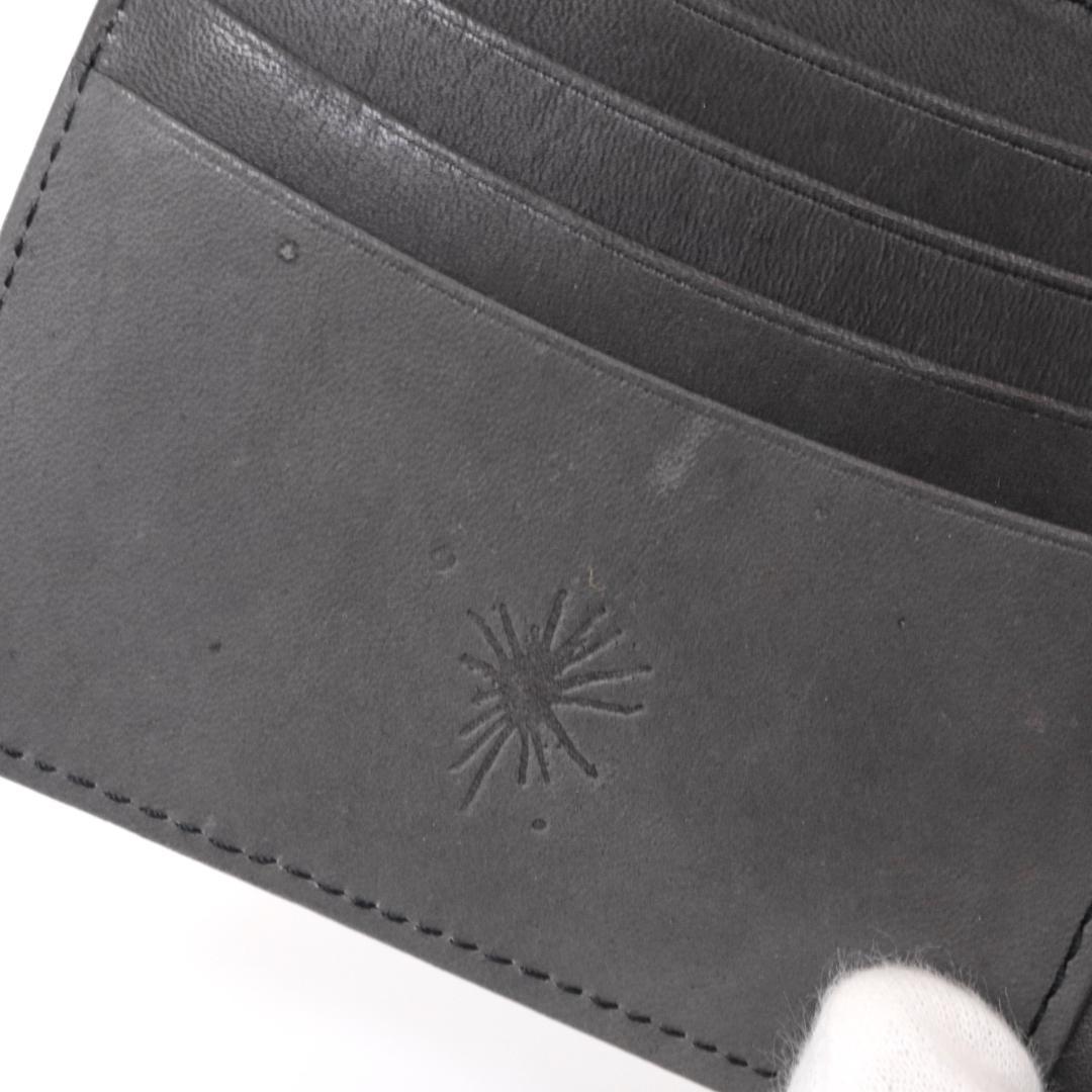 メゾン　ミハラヤスヒロ　炙り出し　二つ折り財布　レザー　バックル　ブラック