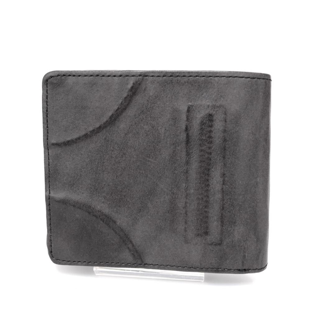 メゾン　ミハラヤスヒロ　炙り出し　二つ折り財布　レザー　バックル　ブラック