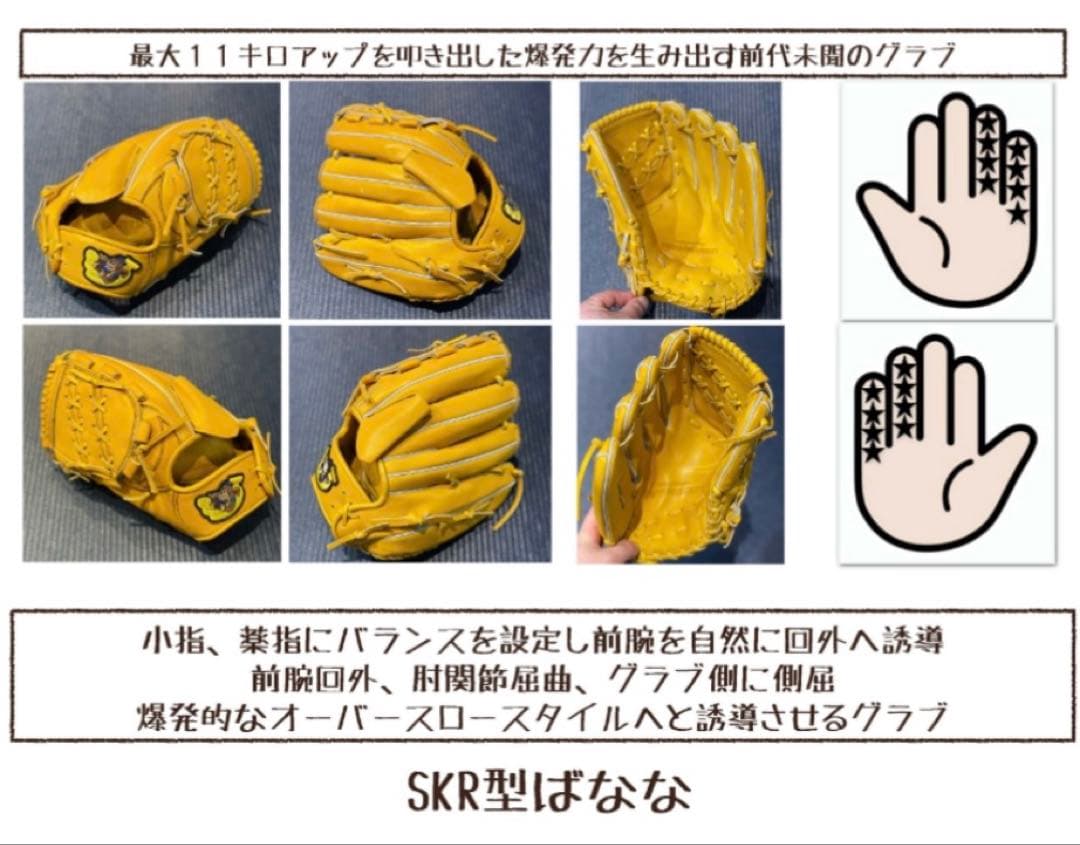 ごりら印の野球道具　硬式投手用グローブ　　特殊重心