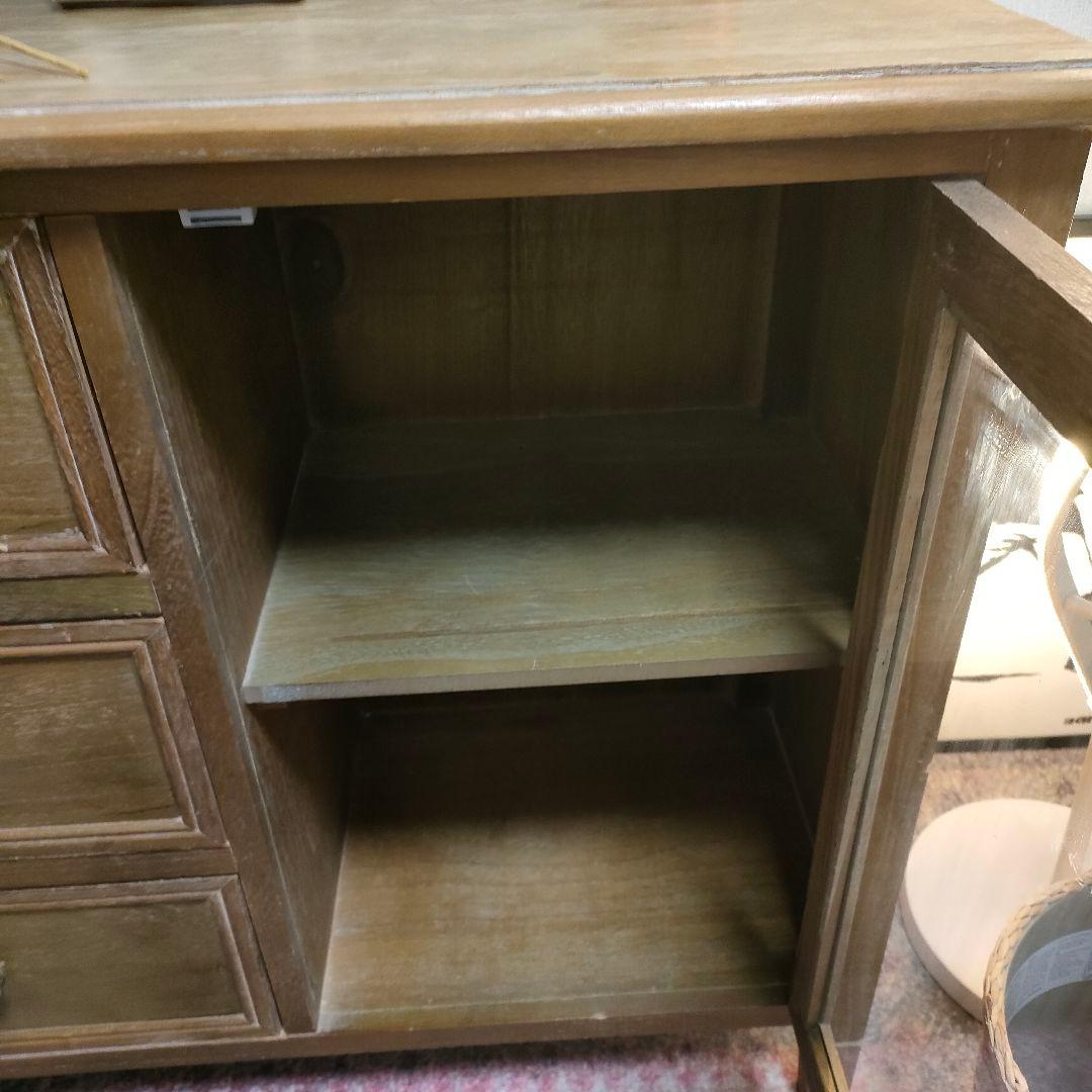 B-COMPANY ビーカンパニー ガラス扉収納キャビネット シャビー