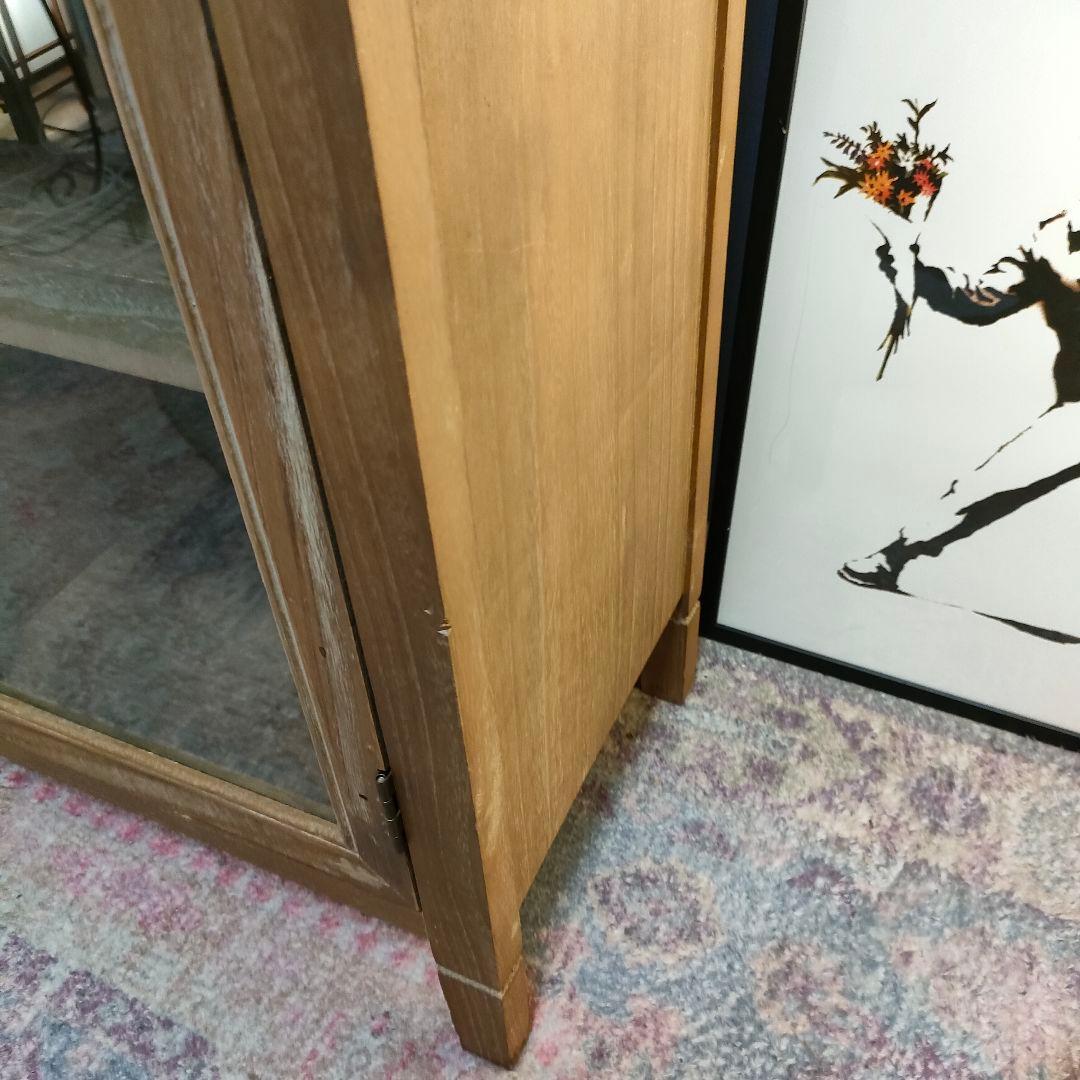 B-COMPANY ビーカンパニー ガラス扉収納キャビネット シャビー