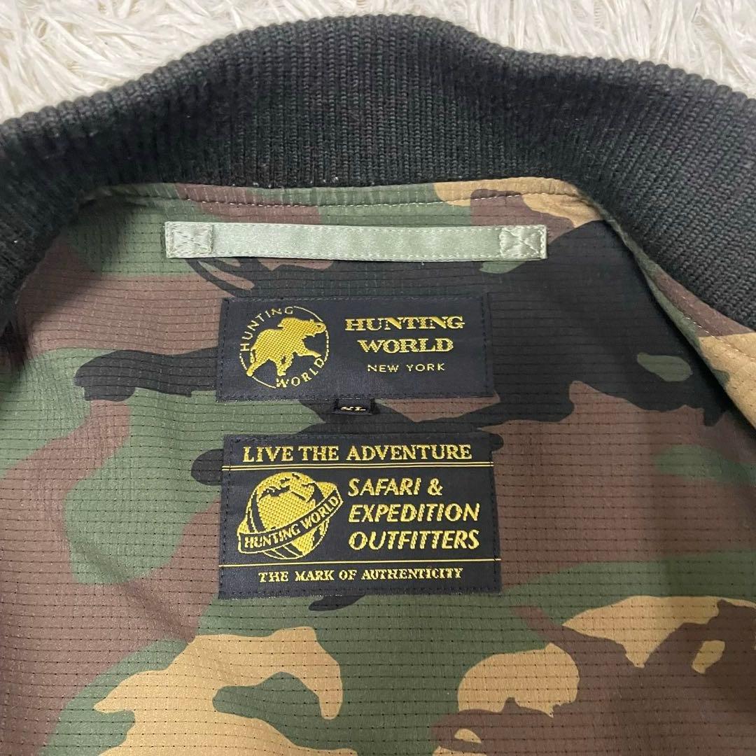 【オーダー限定XLシルク混】ハンティングワールド MA-1 ダブルジップ カーキ